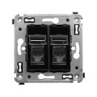 ДКС 4402374 Компьютерная розетка RJ-45 в стену, кат.6А двойная, Avanti, черный квадрат - ДКС 4402374 Компьютерная розетка RJ-45 в стену, кат.6А двойная, Avanti, черный квадрат