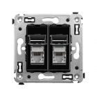 ДКС 4402394 Компьютерная розетка RJ-45 в стену, кат.6 двойная экранированная, Avanti, черный квадрат - ДКС 4402394 Компьютерная розетка RJ-45 в стену, кат.6 двойная экранированная, Avanti, черный квадрат