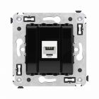  - ДКС 4402613 Телефонная розетка RJ-12 без шторки в стену одинарная, Avanti, черный квадрат