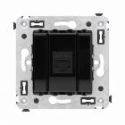 ДКС 4402673 Компьютерная розетка RJ-45 без шторки в стену, кат.6A одинарная, Avanti, черный квадрат - ДКС 4402673 Компьютерная розетка RJ-45 без шторки в стену, кат.6A одинарная, Avanti, черный квадрат