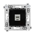  - ДКС 4402763 Компьютерная розетка RJ-45 без шторки в стену, кат.5e одинарная экранированная, Avanti, черный квадрат