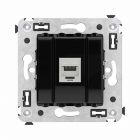  - ДКС 4402773 Компьютерная розетка RJ-45 без шторки в стену, кат.6А одинарная экранированная, Avanti, черный квадрат