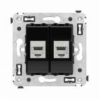 ДКС 4402774 Компьютерная розетка RJ-45 без шторки в стену, кат.6А двойная экранированная, Avanti, черный квадрат - ДКС 4402774 Компьютерная розетка RJ-45 без шторки в стену, кат.6А двойная экранированная, Avanti, черный квадрат