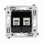 ДКС 4402794 Компьютерная розетка RJ-45 без шторки в стену, кат.6 двойная экранированная, Avanti, черный квадрат - ДКС 4402794 Компьютерная розетка RJ-45 без шторки в стену, кат.6 двойная экранированная, Avanti, черный квадрат