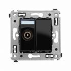  - ДКС 4402513 Розетка TV проходная в стену, Avanti, черный квадрат