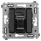  - ДКС 4402303 USB 3.0 розетка одинарная в стену, тип А-А, Avanti, черный квадрат