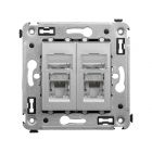 ДКС 4404394 Компьютерная розетка RJ-45 в стену, кат.6 двойная экранированная, Avanti, закаленная сталь - ДКС 4404394 Компьютерная розетка RJ-45 в стену, кат.6 двойная экранированная, Avanti, закаленная сталь