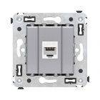 ДКС 4404663 Компьютерная розетка RJ-45 без шторки в стену, кат.5е одинарная, Avanti, закаленная сталь - ДКС 4404663 Компьютерная розетка RJ-45 без шторки в стену, кат.5е одинарная, Avanti, закаленная сталь