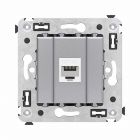 ДКС 4404673 Компьютерная розетка RJ-45 без шторки в стену, кат.6А одинарная, Avanti, закаленная сталь - ДКС 4404673 Компьютерная розетка RJ-45 без шторки в стену, кат.6А одинарная, Avanti, закаленная сталь