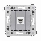  - ДКС 4404693 Компьютерная розетка RJ-45 без шторки в стену, кат.6 одинарная, Avanti, закаленная сталь