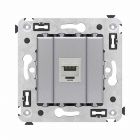  - ДКС 4404773 Компьютерная розетка RJ-45 без шторки в стену, кат.6А одинарная экранированная, Avanti, закаленная сталь