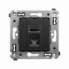  - ДКС 4412293 Компьютерная розетка RJ-45 в стену, кат.6 одинарная, Avanti, черный матовый