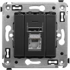 ДКС 4412363 Компьютерная розетка RJ-45 в стену, кат.5e одинарная экранированная, Avanti, черный матовый - ДКС 4412363 Компьютерная розетка RJ-45 в стену, кат.5e одинарная экранированная, Avanti, черный матовый