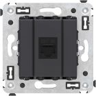 ДКС 4412663 Компьютерная розетка RJ-45 без шторки в стену, кат.5е одинарная, Avanti, черный матовый - ДКС 4412663 Компьютерная розетка RJ-45 без шторки в стену, кат.5е одинарная, Avanti, черный матовый