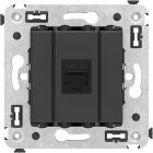 ДКС 4412673 Компьютерная розетка RJ-45 без шторки в стену, кат.6А одинарная, Avanti, черный матовый - ДКС 4412673 Компьютерная розетка RJ-45 без шторки в стену, кат.6А одинарная, Avanti, черный матовый