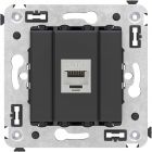 ДКС 4412793 Компьютерная розетка RJ-45 без шторки в стену, кат.6 одинарная экранированная, Avanti, черный матовый - ДКС 4412793 Компьютерная розетка RJ-45 без шторки в стену, кат.6 одинарная экранированная, Avanti, черный матовый