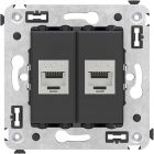 ДКС 4412794 Компьютерная розетка RJ-45 без шторки в стену, кат.6 двойная экранированная, Avanti, черный матовый - ДКС 4412794 Компьютерная розетка RJ-45 без шторки в стену, кат.6 двойная экранированная, Avanti, черный матовый