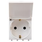 ДКС 4400012 Розетка с крышкой модульная, 2P+E, с з/ш, Avanti, белое облако, 2 модуля - ДКС 4400012 Розетка с крышкой модульная, 2P+E, с з/ш, Avanti, белое облако, 2 модуля