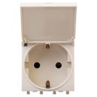 ДКС 4405012 Розетка с крышкой модульная, 2P+E, с з/ш, Avanti, ванильная дымка, 2 модуля - ДКС 4405012 Розетка с крышкой модульная, 2P+E, с з/ш, Avanti, ванильная дымка, 2 модуля