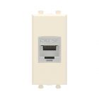ДКС 4405761 Компьютерная розетка RJ-45 без шторки модульная, кат.5е экранированная, Avanti, ванильная дымка, 1 модуль - ДКС 4405761 Компьютерная розетка RJ-45 без шторки модульная, кат.5е экранированная, Avanti, ванильная дымка, 1 модуль