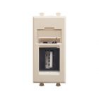  - ДКС 4405401 USB 2.0 розетка модульная, тип А-А, Avanti, ванильная дымка, 1 модуль