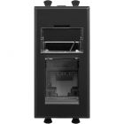 ДКС 4412461 Компьютерная розетка RJ-45 модульная, кат.5е, "Avanti", "Черный матовый", 1 модуль - ДКС 4412461 Компьютерная розетка RJ-45 модульная, кат.5е, "Avanti", "Черный матовый", 1 модуль