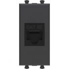 ДКС 4412661 Компьютерная розетка RJ-45 без шторки модульная, кат.5е, Avanti, черный матовый, 1 модуль - ДКС 4412661 Компьютерная розетка RJ-45 без шторки модульная, кат.5е, Avanti, черный матовый, 1 модуль