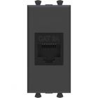 ДКС 4412671 Компьютерная розетка RJ-45 без шторки модульная, кат.6А, Avanti, черный матовый, 1 модуль - ДКС 4412671 Компьютерная розетка RJ-45 без шторки модульная, кат.6А, Avanti, черный матовый, 1 модуль