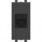 ДКС 4412691 Компьютерная розетка RJ-45 без шторки модульная ,кат.6, Avanti, черный матовый, 1 модуль - ДКС 4412691 Компьютерная розетка RJ-45 без шторки модульная ,кат.6, Avanti, черный матовый, 1 модуль