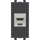  - ДКС 4412761 Компьютерная розетка RJ-45 без шторки модульная, кат.5е экранированная, Avanti, черный матовый, 1 модуль