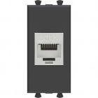  - ДКС 4412771 Компьютерная розетка RJ-45 без шторки модульная, кат.6А экранированная, Avanti, черный матовый, 1 модуль