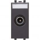  - ДКС 4412511 Розетка TV проходная модульная, Avanti, черный матовый, 1 модуль