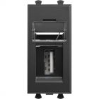 ДКС 4412401 USB 2.0 розетка модульная, тип А-А, Avanti, черный матовый, 1 модуль - ДКС 4412401 USB 2.0 розетка модульная, тип А-А, Avanti, черный матовый, 1 модуль