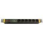  - ДКС R519SH6OPSHSP Блок распределения питания (PDU) 19" 16A с выключателем и защитой, Вых:6 Schuko, Вх: Schuko