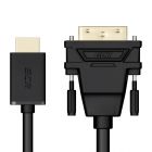  - GCR Кабель PROF 0.5m HDMI-DVI, 19M / 25M Dual Link, GOLD, черный, 28 AWG, двойной экран, армирование GCR-HD2DVI1-0.5m