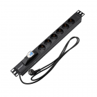 Блок распределения питания для 19" шкафов, горизонтальный, 6 розеток СЕЕ 7/4, 16A, автомат защиты, алюм корп, шнур 2м, вилка СЕЕ 7/7 REXANT (04-0103-1 - Блок распределения питания для 19" шкафов, горизонтальный, 6 розеток СЕЕ 7/4, 16A, автомат защиты, алюм корп, шнур 2м, вилка СЕЕ 7/7 REXANT (04-0103-1