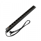 Блок распределения питания для 19" шкафов, вертикальный, 13 розеток СЕЕ 7/4, 16A, фильтр, без выкл, алюм корп, шнур 2м, вилка СЕЕ 7/7 REXANT (04-0205- - Блок распределения питания для 19" шкафов, вертикальный, 13 розеток СЕЕ 7/4, 16A, фильтр, без выкл, алюм корп, шнур 2м, вилка СЕЕ 7/7 REXANT (04-0205-