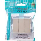  - Выключатель 3-кл. СП Vesna механизм крем. LEZARD 742-0388-109