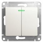  - Выключатель 2-кл. СП Glossa 10А IP20 (сх. 5а) 10AX с подсветкой механизм перламутр. SE GSL000653