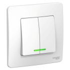  - Выключатель 2-кл. СП Blanca 10А IP20 (сх. 5) 250В с подсветкой бел. SE BLNVS010511