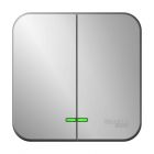  - Выключатель 2-кл. ОП Blanca 10А IP20 (сх. 5) 250В с подсветкой с изолир. пластиной алюм. SE BLNVA105113
