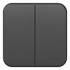  - Выключатель 2-кл. ОП Blanca 10А IP20 (сх. 5) 250В с изолир. пластиной антрацит SE BLNVA105016