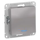 - Выключатель 1-кл. СП AtlasDesign 10А IP20 (сх. 1а) 10AX с подсветкой механизм алюм. SE ATN000313