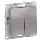  - Выключатель 2-кл. СП AtlasDesign 10А IP20 (сх. 5) 10AX механизм алюм. SE ATN000351