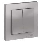  - Выключатель 2-кл. СП AtlasDesign 10А IP20 (сх. 5) 10AX в сборе алюм. SE ATN000352