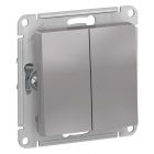  - Переключатель проходной 2-кл. СП AtlasDesign 10А IP20 (сх. 6/2) 10AX механизм алюм. SE ATN000365
