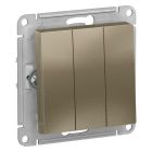  - Выключатель 3-кл. СП AtlasDesign 10А IP20 (сх. 1+1+1) 10AX механизм шампань SE ATN000531