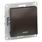  - Выключатель 1-кл. СП AtlasDesign 10А IP20 (сх. 1а) 10AX с подсветкой механизм мокко SE ATN000613