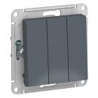  - Выключатель 3-кл. СП AtlasDesign 10А IP20 (сх. 1+1+1) 10AX механизм грифель SE ATN000731