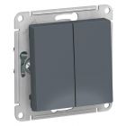  - Переключатель проходной 2-кл. СП AtlasDesign 10А IP20 (сх. 6/2) 10AX механизм грифель SE ATN000765